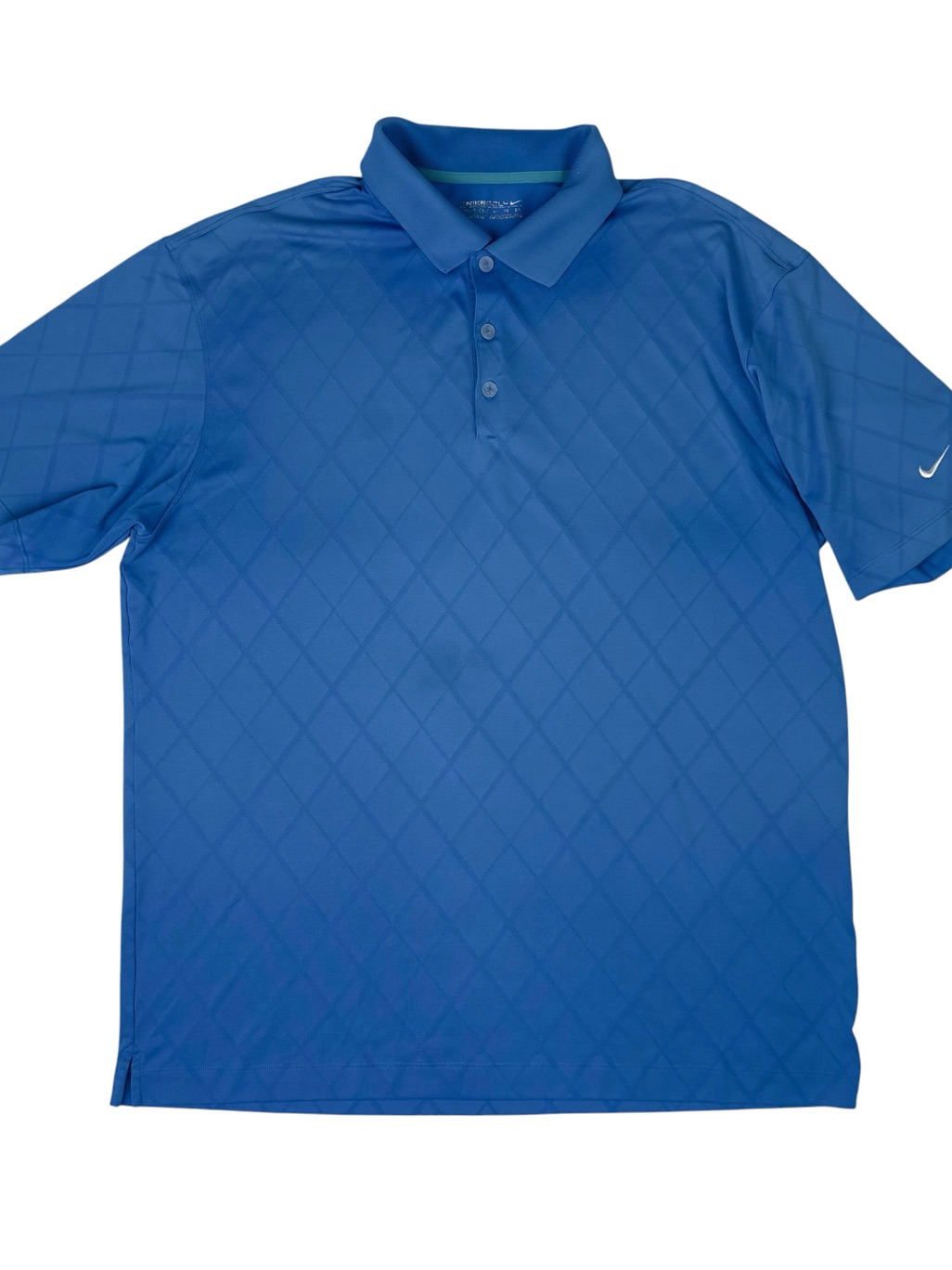 Nike Golf DriFit Mens Xl Blue Argyle Polo Shirt
